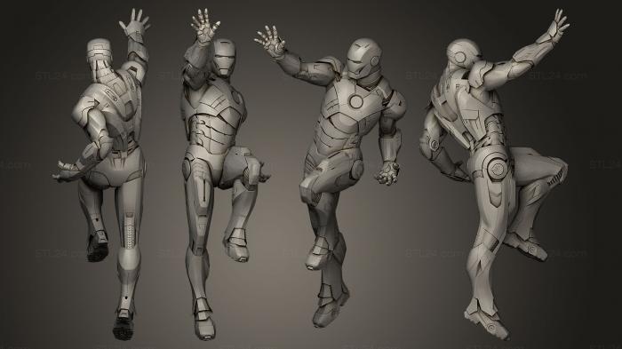 Статуэтки герои, монстры и демоны (Железный человек, STKM_0242) 3D модель для ЧПУ станка